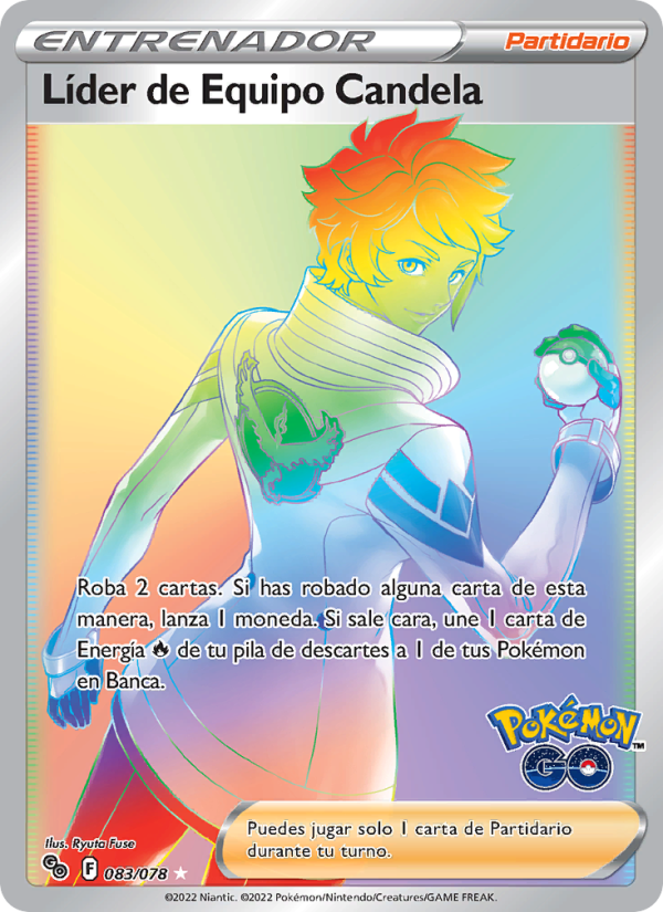 Líder de Equipo Candela 083 — Pokémon GO (Spanish Pokémon TCG card)