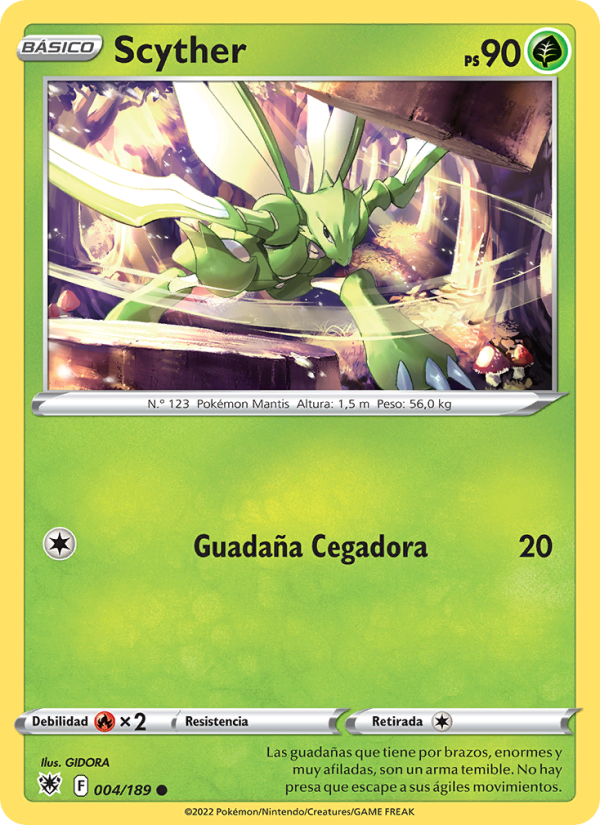Scyther 004 — Resplandor Astral (Spanish Pokémon TCG card)