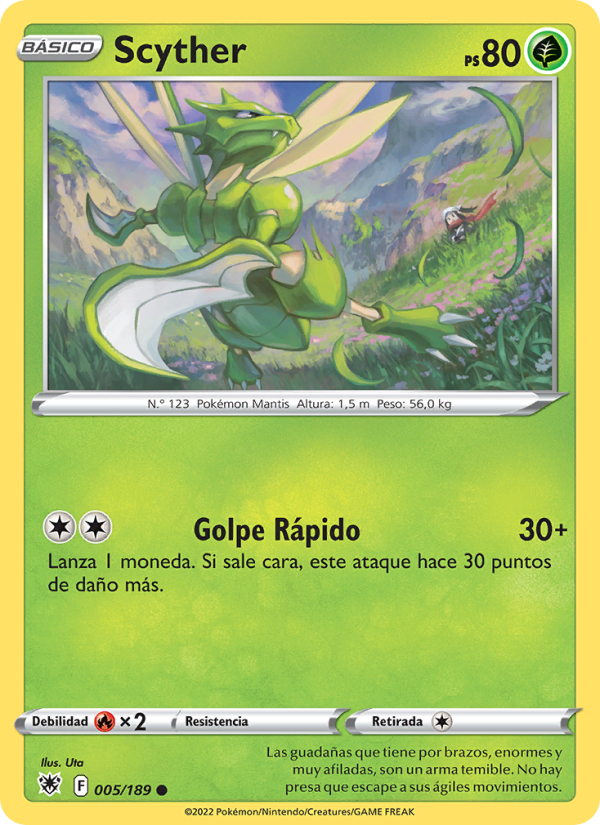 Scyther 005 — Resplandor Astral (Spanish Pokémon TCG card)