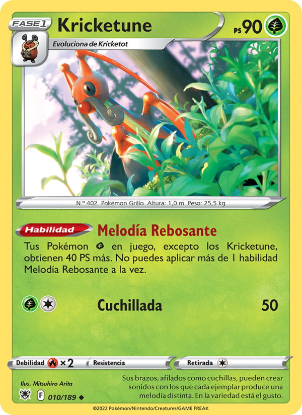 Kricketune 010 — Resplandor Astral (Spanish Pokémon TCG card)
