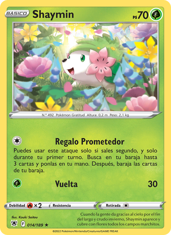 Shaymin 014 — Resplandor Astral (Spanish Pokémon TCG card)