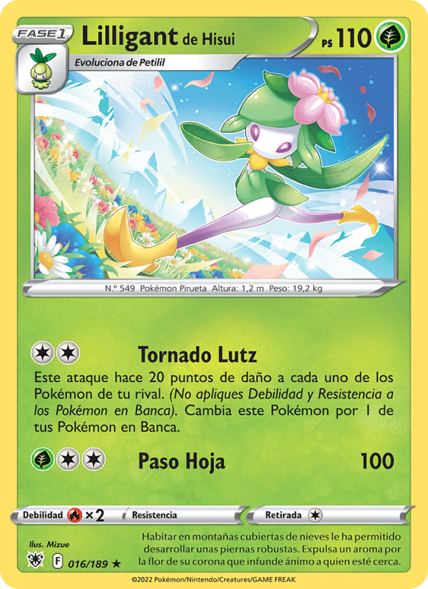 Lilligant de Hisui 016 — Resplandor Astral (Spanish Pokémon TCG card)