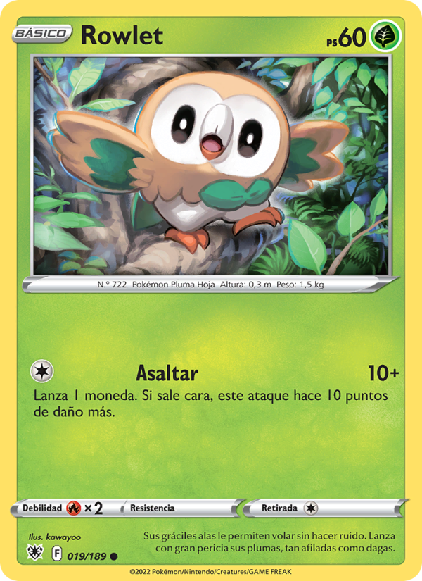 Rowlet 019 — Resplandor Astral (Spanish Pokémon TCG card)
