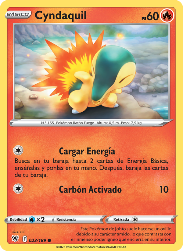 Cyndaquil 023 — Resplandor Astral (Spanish Pokémon TCG card)