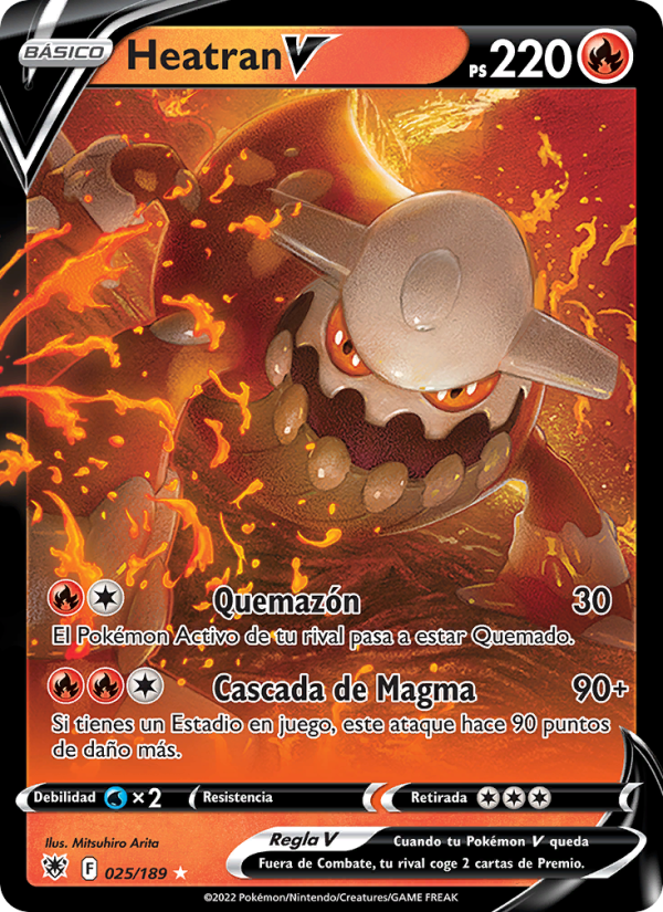 Heatran V 025 — Resplandor Astral (Spanish Pokémon TCG card)