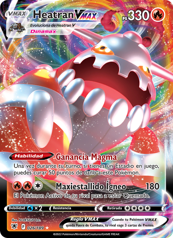 Heatran VMAX 026 — Resplandor Astral (Spanish Pokémon TCG card)