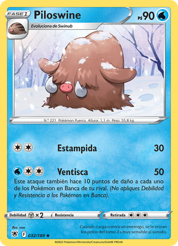Piloswine 032 — Resplandor Astral (Spanish Pokémon TCG card)