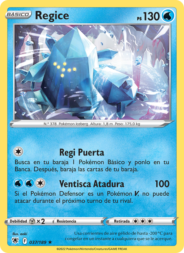 Regice 037 — Resplandor Astral (Spanish Pokémon TCG card)