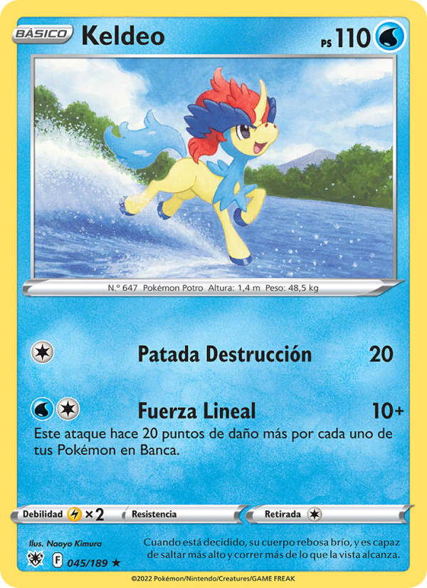Keldeo 045 — Resplandor Astral (Spanish Pokémon TCG card)