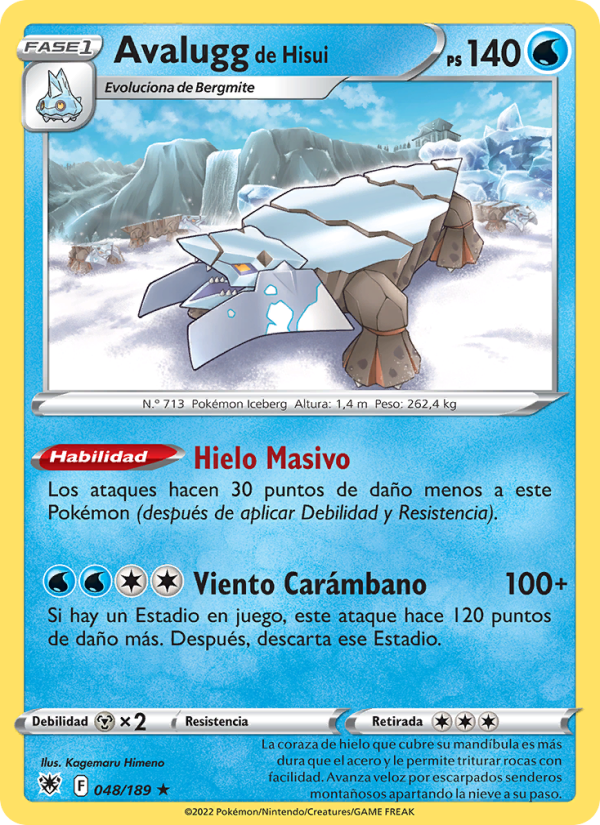 Avalugg de Hisui 048 — Resplandor Astral (Spanish Pokémon TCG card)