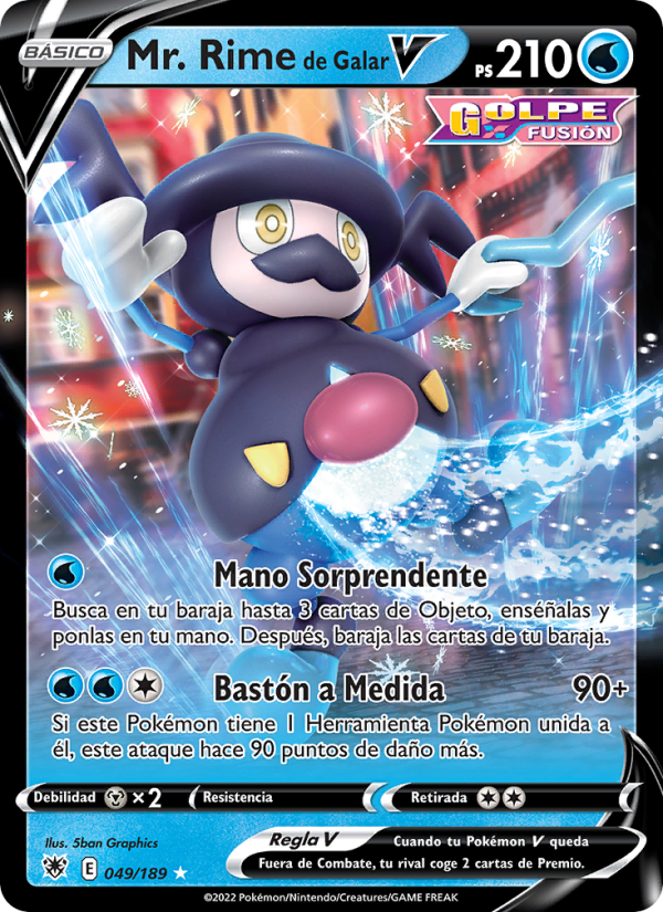 Mr. Rime de Galar V 049 — Resplandor Astral (Spanish Pokémon TCG card)
