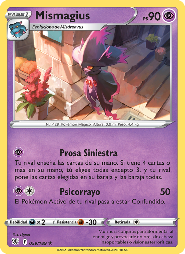 Mismagius 059 — Resplandor Astral (Spanish Pokémon TCG card)