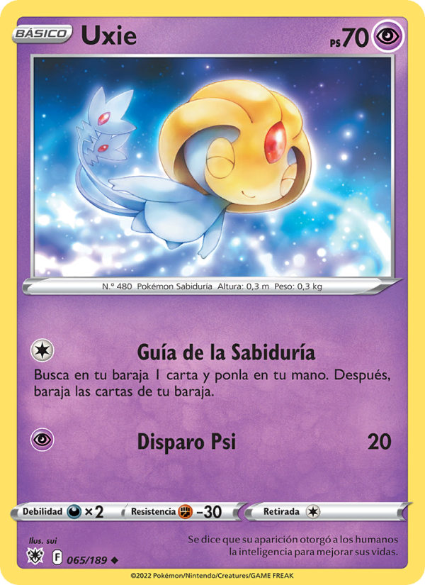 Uxie 065 — Resplandor Astral (Spanish Pokémon TCG card)