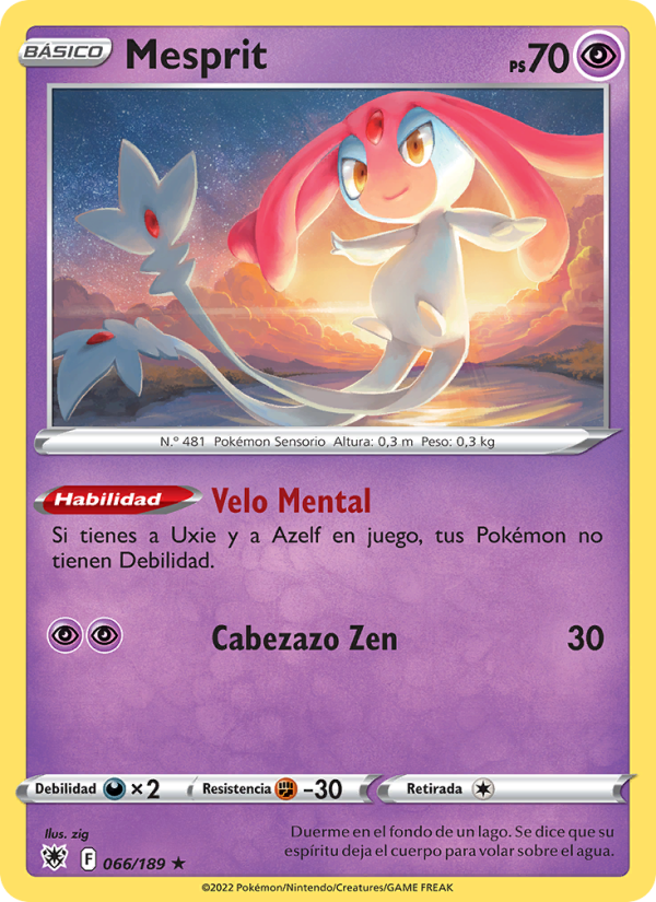 Mesprit 066 — Resplandor Astral (Spanish Pokémon TCG card)