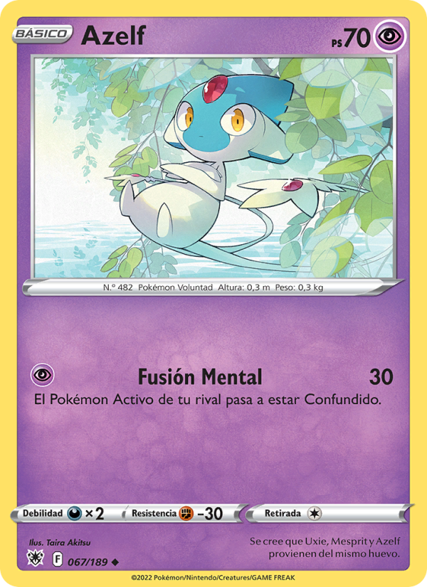 Azelf 067 — Resplandor Astral (Spanish Pokémon TCG card)