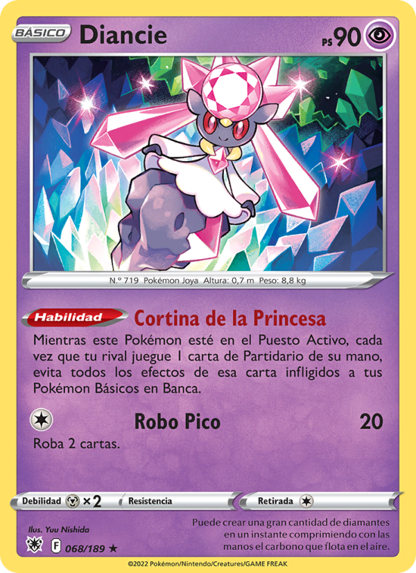 Diancie 068 — Resplandor Astral (Spanish Pokémon TCG card)