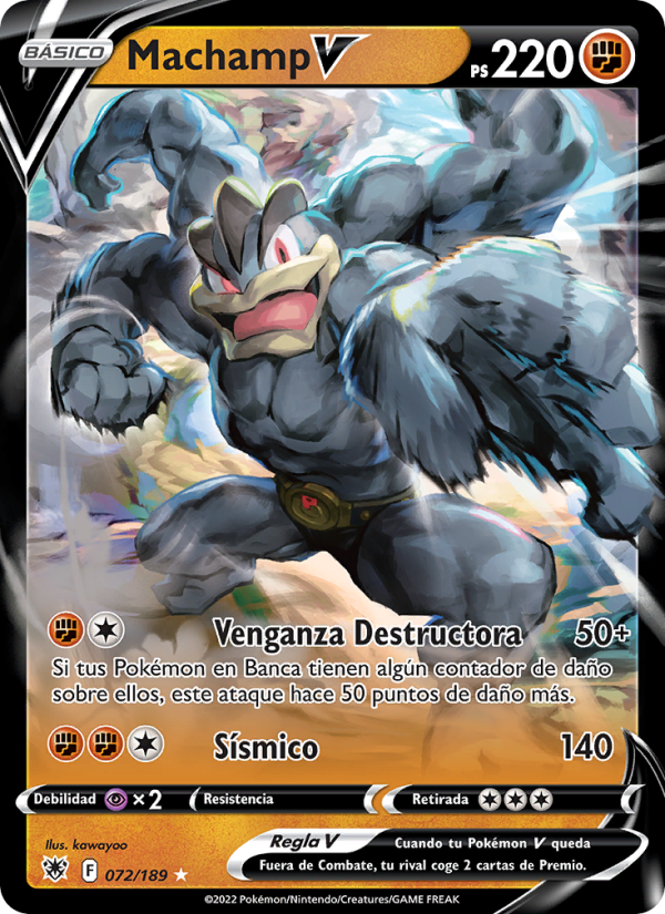 Machamp V 072 — Resplandor Astral (Spanish Pokémon TCG card)