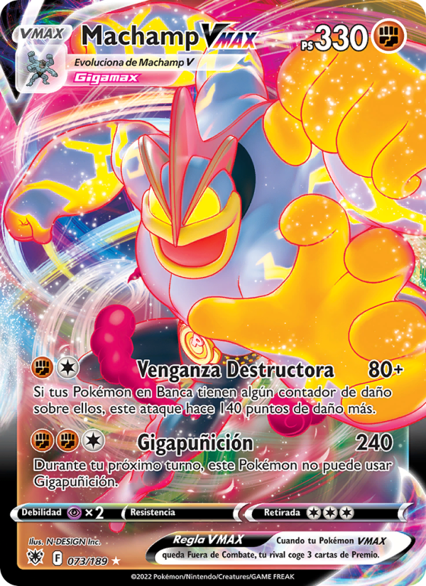 Machamp VMAX 073 — Resplandor Astral (Spanish Pokémon TCG card)