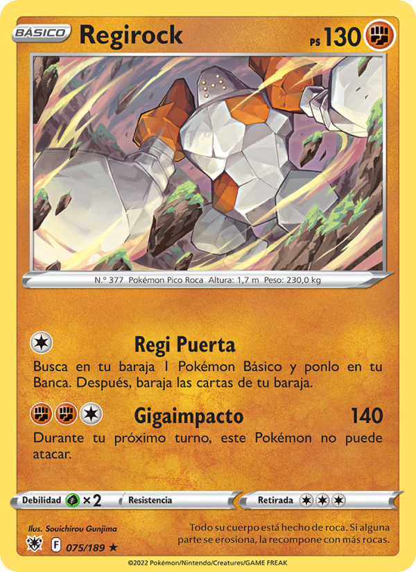 Regirock 075 — Resplandor Astral (Spanish Pokémon TCG card)