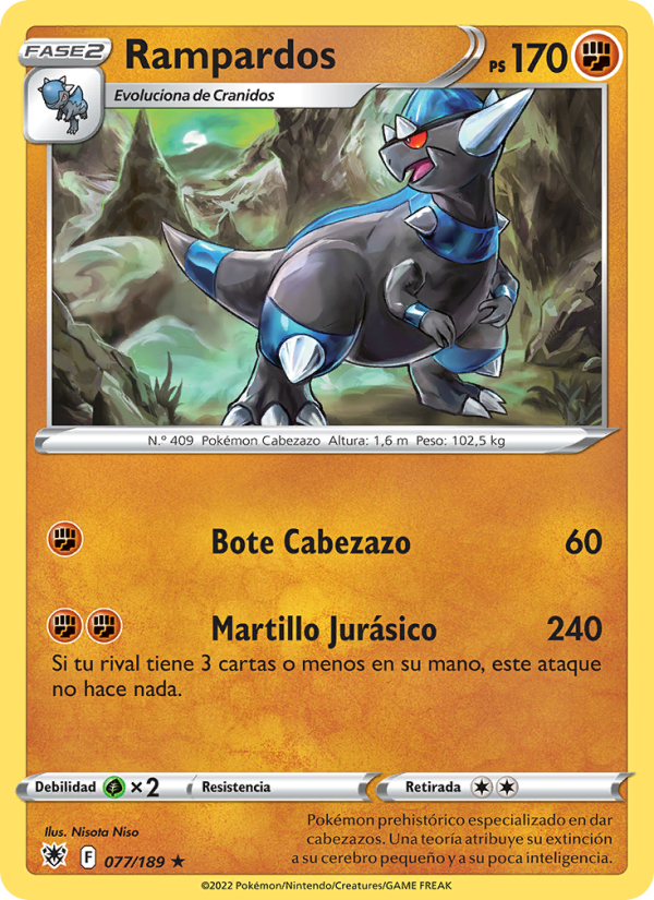 Rampardos 077 — Resplandor Astral (Spanish Pokémon TCG card)