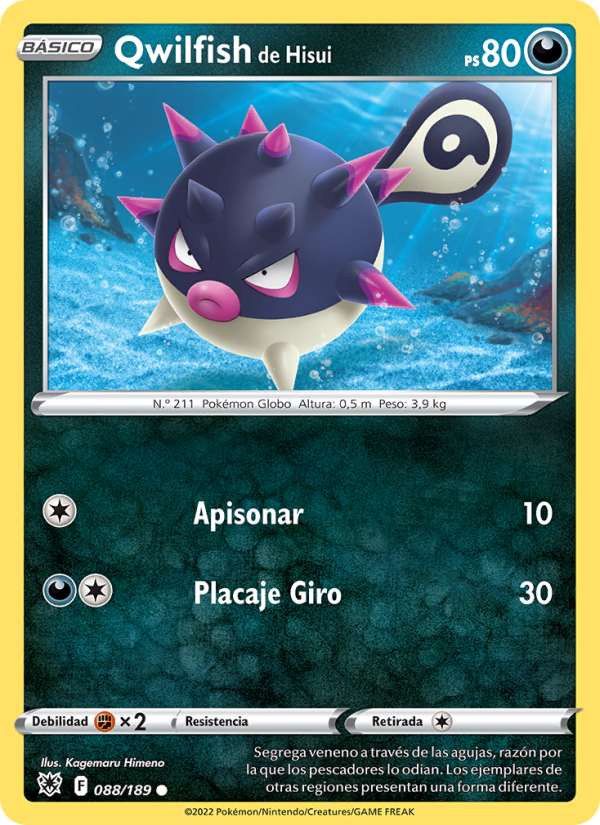 Qwilfish de Hisui 088 — Resplandor Astral (Spanish Pokémon TCG card)