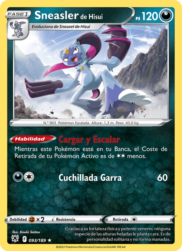 Sneasler de Hisui 093 — Resplandor Astral (Spanish Pokémon TCG card)