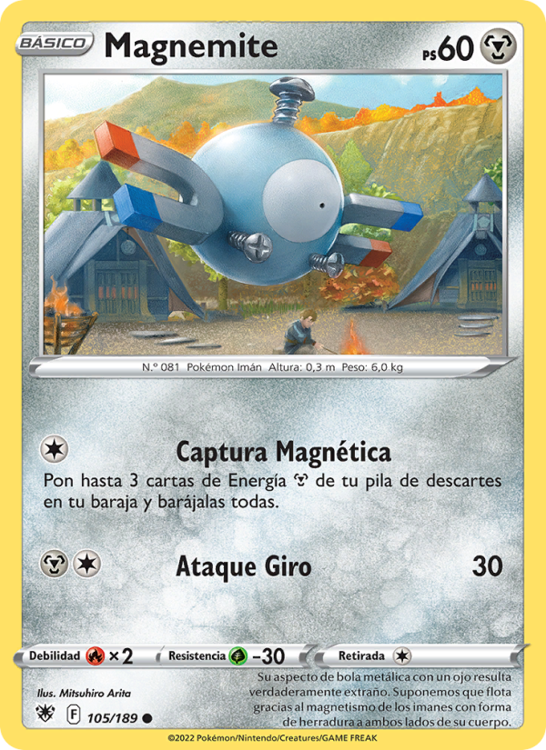 Magnemite 105 — Resplandor Astral (Spanish Pokémon TCG card)