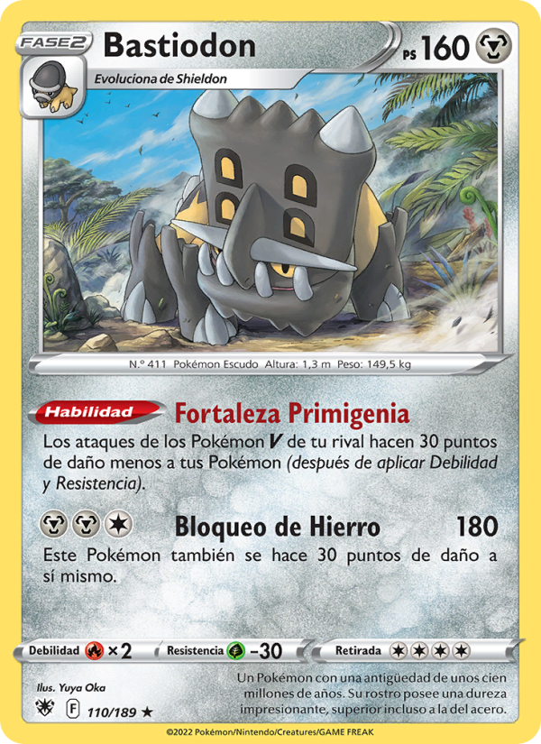 Bastiodon 110 — Resplandor Astral (Spanish Pokémon TCG card)
