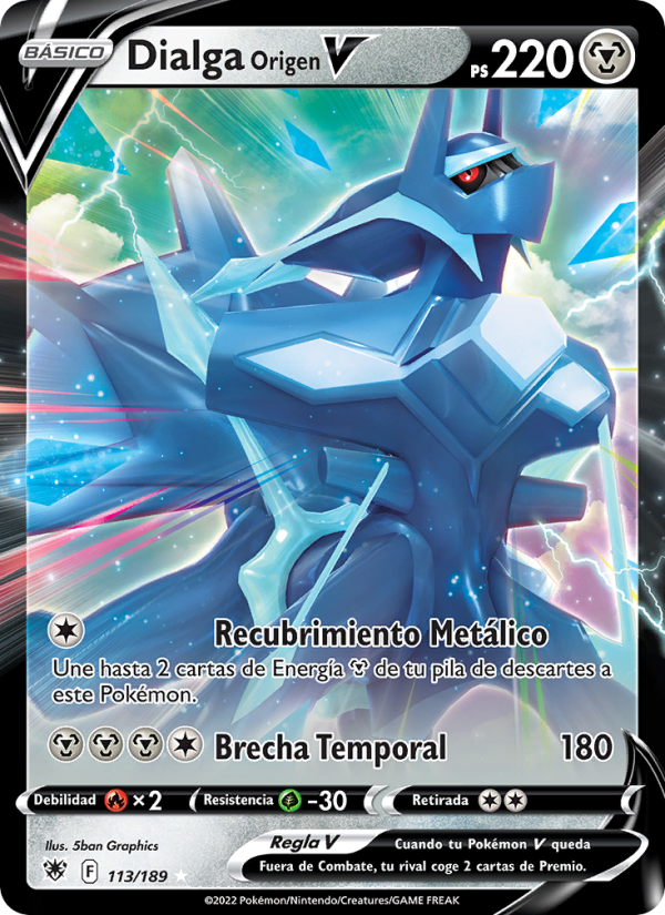 Dialga Origen V 113 — Resplandor Astral (Spanish Pokémon TCG card)