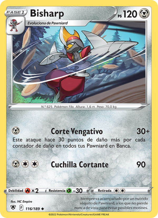 Bisharp 116 — Resplandor Astral (Spanish Pokémon TCG card)