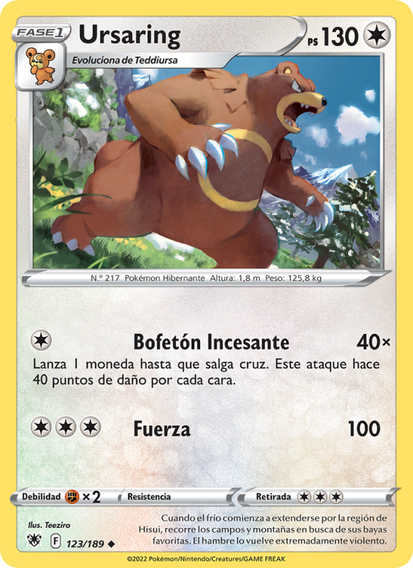 Ursaring 123 — Resplandor Astral (Spanish Pokémon TCG card)