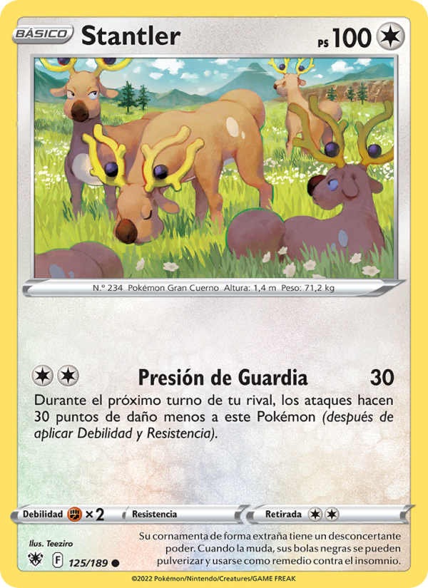 Stantler 125 — Resplandor Astral (Spanish Pokémon TCG card)