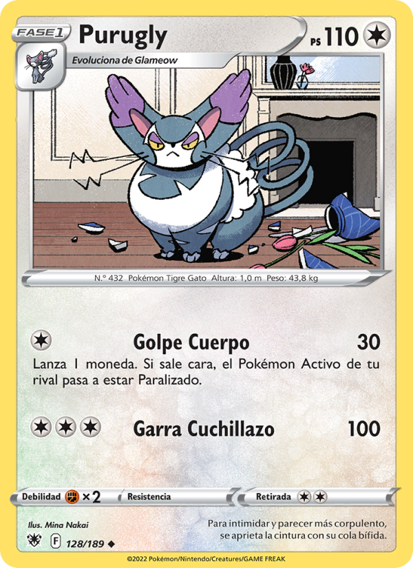 Purugly 128 — Resplandor Astral (Spanish Pokémon TCG card)