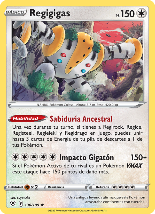 Regigigas 130 — Resplandor Astral (Spanish Pokémon TCG card)