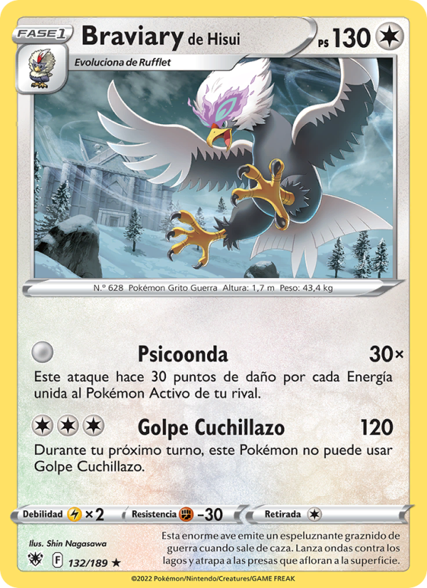 Braviary de Hisui 132 — Resplandor Astral (Spanish Pokémon TCG card)