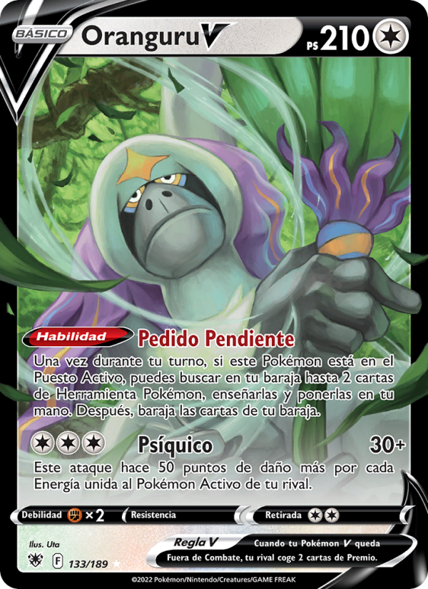 Oranguru V 133 — Resplandor Astral (Spanish Pokémon TCG card)