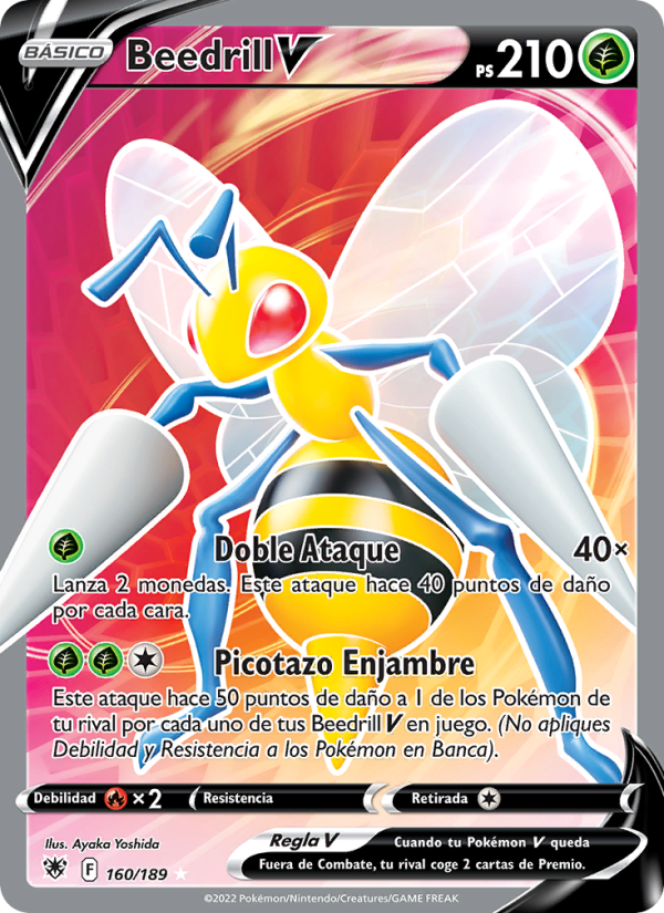 Beedrill V 160 — Resplandor Astral (Spanish Pokémon TCG card)