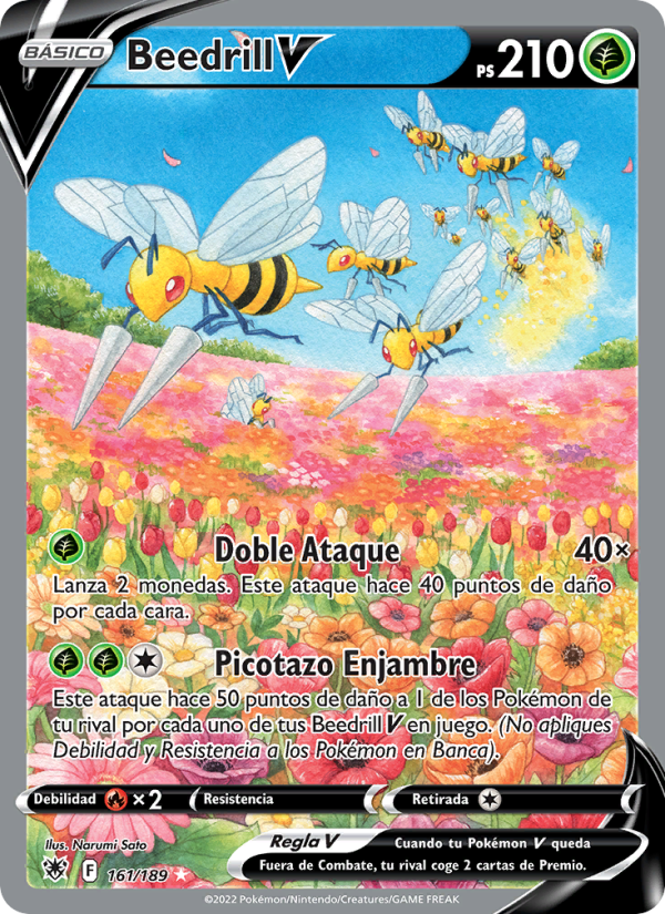 Beedrill V 161 — Resplandor Astral (Spanish Pokémon TCG card)