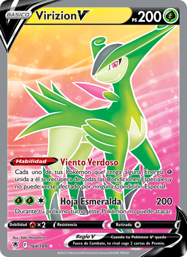 Virizion V 164 — Resplandor Astral (Spanish Pokémon TCG card)