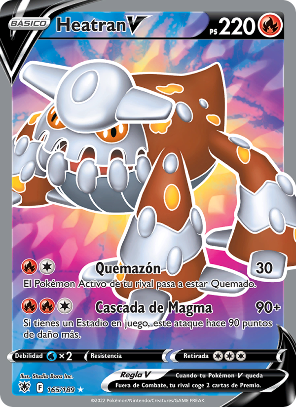 Heatran V 165 — Resplandor Astral (Spanish Pokémon TCG card)