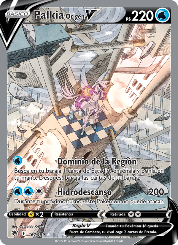 Palkia Origen V 167 — Resplandor Astral (Spanish Pokémon TCG card)