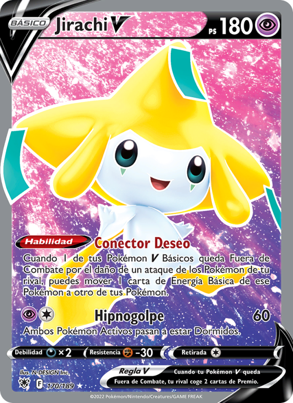 Jirachi V 170 — Resplandor Astral (Spanish Pokémon TCG card)