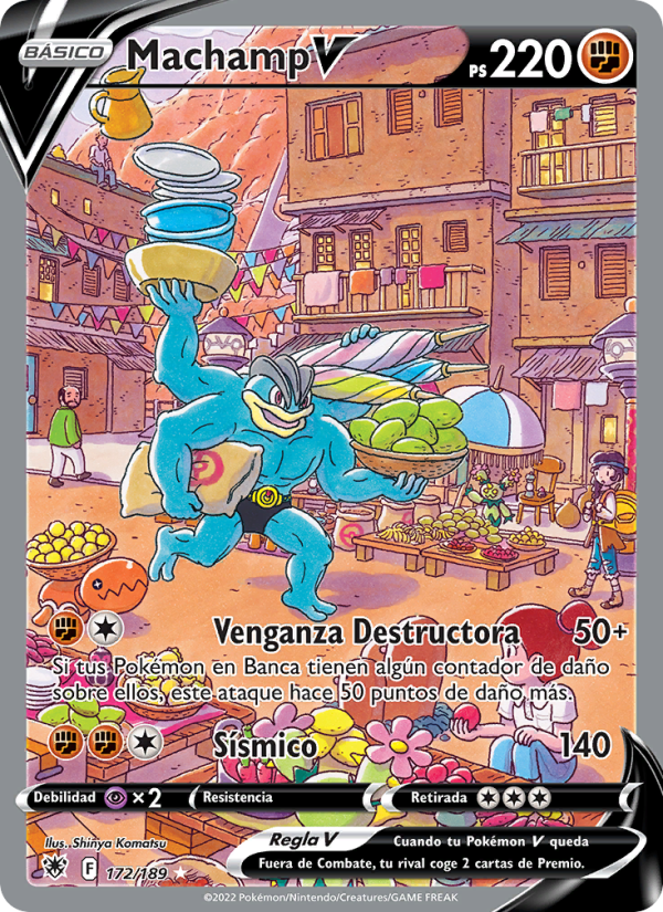 Machamp V 172 — Resplandor Astral (Spanish Pokémon TCG card)