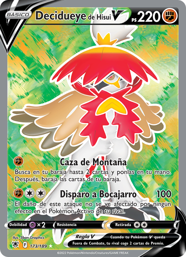Decidueye de Hisui V 173 — Resplandor Astral (Spanish Pokémon TCG card)
