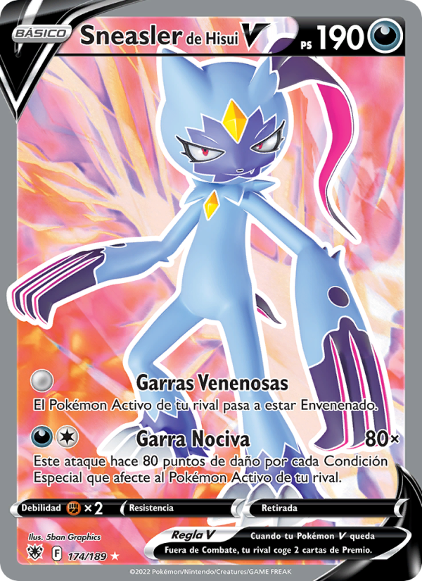 Sneasler de Hisui V 174 — Resplandor Astral (Spanish Pokémon TCG card)
