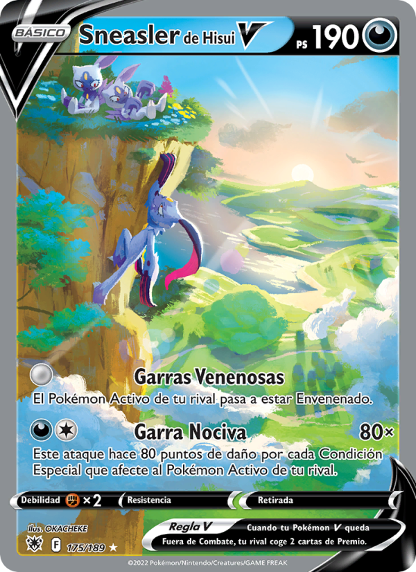 Sneasler de Hisui V 175 — Resplandor Astral (Spanish Pokémon TCG card)