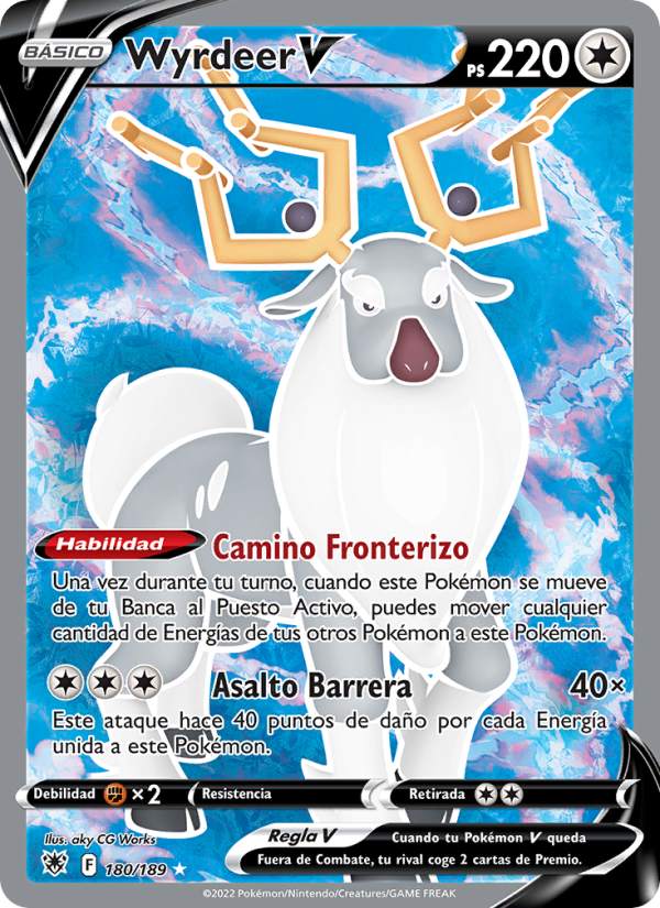 Wyrdeer V 180 — Resplandor Astral (Spanish Pokémon TCG card)