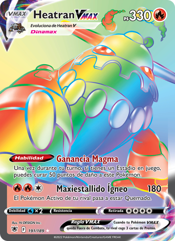 Heatran VMAX 191 — Resplandor Astral (Spanish Pokémon TCG card)