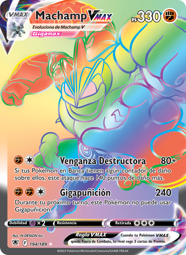 Machamp VMAX 194 — Resplandor Astral (Spanish Pokémon TCG card)