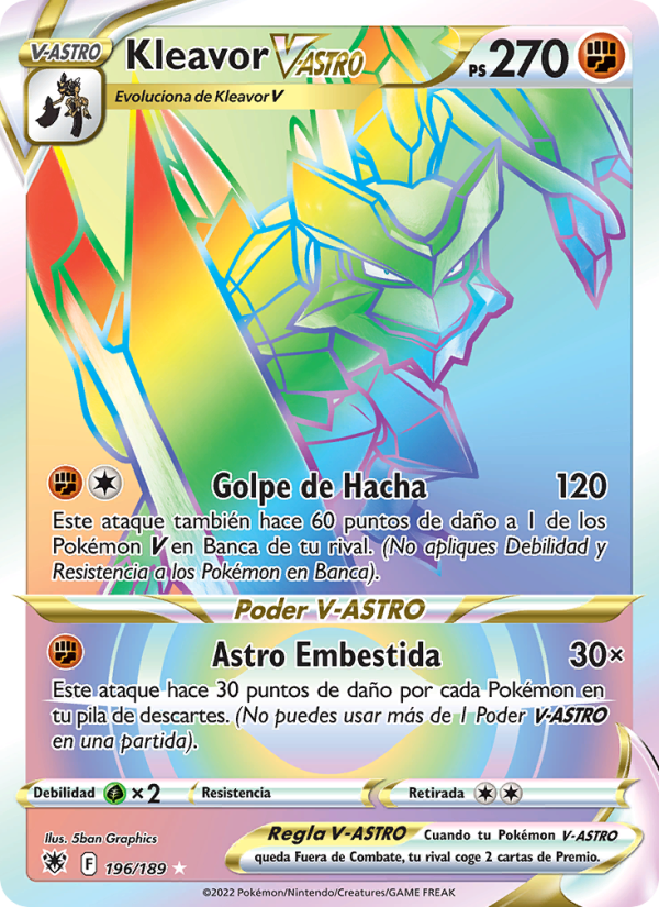Kleavor V-ASTRO 196 — Resplandor Astral (Spanish Pokémon TCG card)